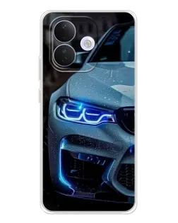 Чохол для Xiaomi Redmi Note 17 Pro з картинкою «Погляд BMW з синіми фарами»