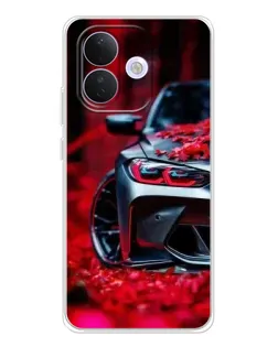 Чохол для Xiaomi Redmi Note 17 Pro з картинкою «Спортивна BMW та квіти»