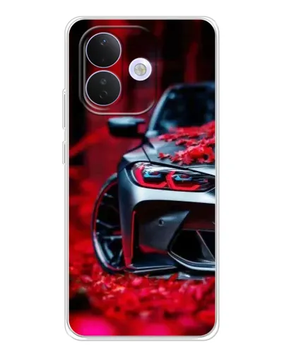 Чехол для Xiaomi Redmi Note 17 Pro с картинкой «Спортивная BMW и цветы»
