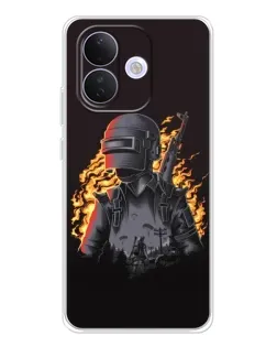 Чохол для Xiaomi Redmi Note 17 Pro з картинкою «PUBG — вогняний силует»