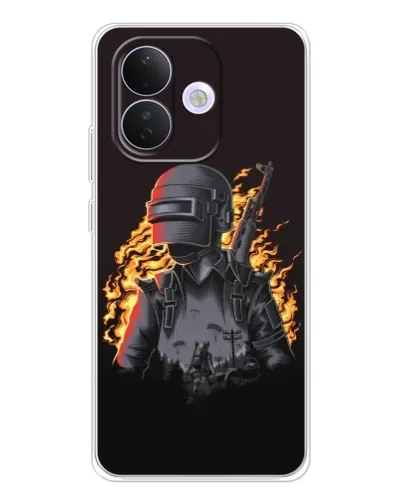 Чохол для Xiaomi Redmi Note 17 Pro з картинкою «PUBG — вогняний силует»