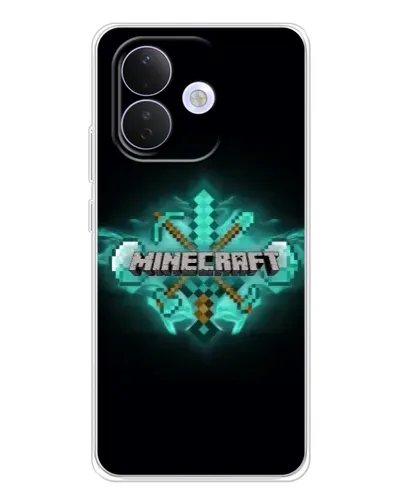 Чехол для Xiaomi Redmi Note 17 Pro с картинкой «Minecraft Diamond лого»