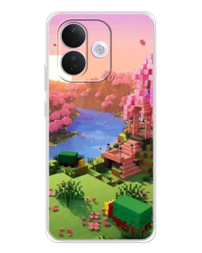 Чехол для Xiaomi Redmi Note 17 Pro с картинкой «Розовое дерево Minecraft»