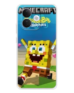 Чохол для Xiaomi Redmi Note 17 Pro з картинкою «Губка Боб Minecraft»