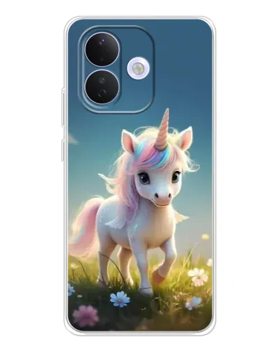 Чехол для Xiaomi Redmi Note 17 Pro с картинкой «Единорог на поляне»