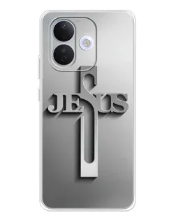 Чохол для Xiaomi Redmi Note 17 Pro з картинкою «Металевий хрест Jesus»