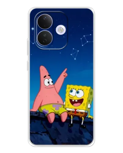 Чехол для Xiaomi Redmi Note 17 Pro с картинкой «Губка Боб и Патрик ночью»
