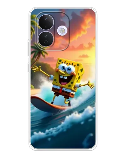 Чехол для Xiaomi Redmi Note 17 Pro с картинкой «Губка Боб серфингист»