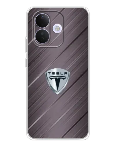 Чехол для Xiaomi Redmi Note 17 Pro с картинкой «Металлическая текстура Tesla»