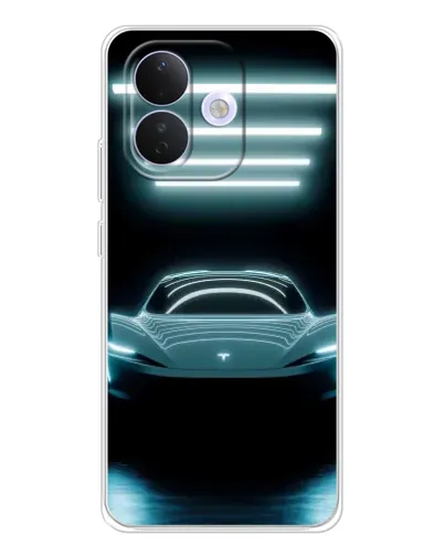 Чехол для Xiaomi Redmi Note 17 Pro с картинкой «Tesla в неоне»
