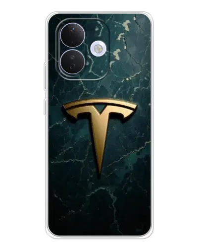 Чехол для Xiaomi Redmi Note 17 Pro с картинкой «Мраморная Tesla Gold»