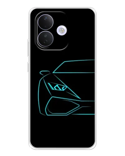 Чехол для Xiaomi Redmi Note 17 Pro с картинкой «Голубой силуэт Lamborghini»