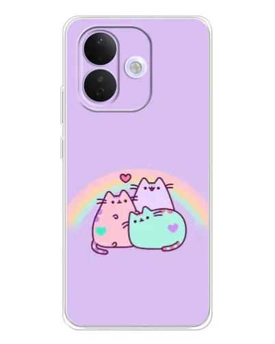 Чехол для Xiaomi Redmi Note 17 Pro с картинкой «Радужные Пушины»