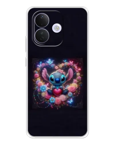 Чехол для Xiaomi Redmi Note 17 Pro с картинкой «Stitch в цветах»