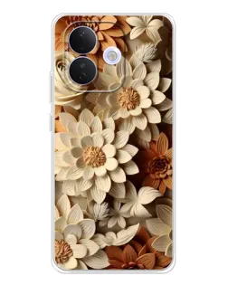 Чехол для Xiaomi Redmi Note 17 Pro с картинкой «Бежевый флористический декор»