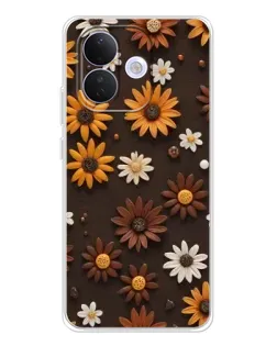 Чехол для Xiaomi Redmi Note 17 Pro с картинкой «Узор из маленьких подсолнухов»