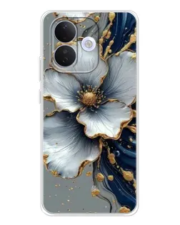 Чехол для Xiaomi Redmi Note 17 Pro с картинкой «Белый цветок и золотой флюид»