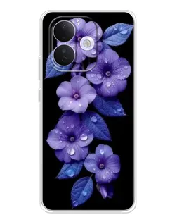 Чехол для Xiaomi Redmi Note 17 Pro с картинкой «Фиолетовые цветы с росою»