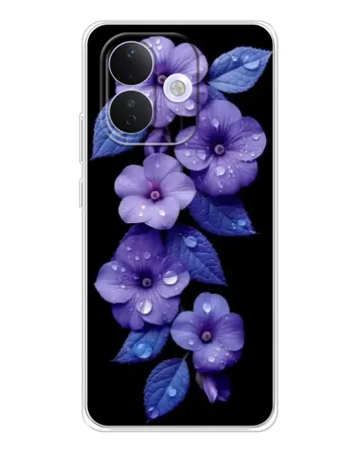 Чехол для Xiaomi Redmi Note 17 Pro с картинкой «Фиолетовые цветы с росою»