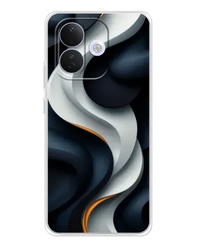 Чехол для Xiaomi Redmi Note 17 Pro с картинкой «Объемные черно-белые ленты»