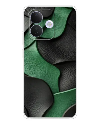 Чехол для Xiaomi Redmi Note 17 Pro с картинкой «Зеленые кожаные волны»