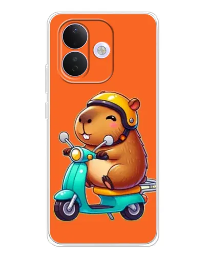 Чехол для Xiaomi Redmi Note 17 Pro с картинкой «Капибара на скутере»