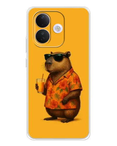 Чехол для Xiaomi Redmi Note 17 Pro с картинкой «Капибара на отдыхе»
