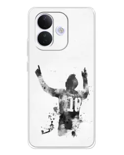 Чохол для Xiaomi Redmi Note 17 Pro з картинкою «Чорно-білий силует Мессі»