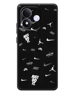 Чехол для Xiaomi Redmi Note 17 с картинкой «Nike Black Pattern»