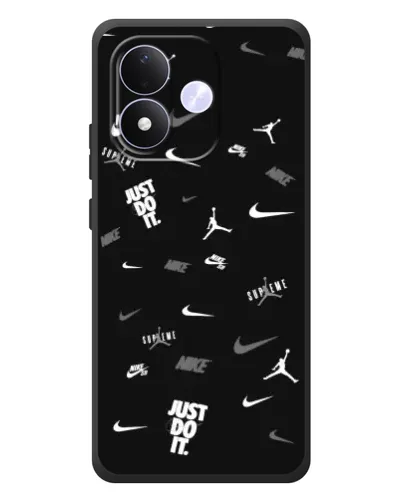 Чехол для Xiaomi Redmi Note 17 с картинкой «Nike Black Pattern» Чехол для Xiaomi Redmi Note 17 с картинкой «Nike Black Pattern»