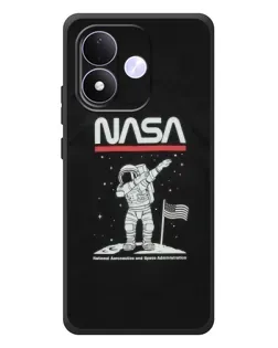 Чехол для Xiaomi Redmi Note 17 с картинкой «NASA — шагаем по Луне»