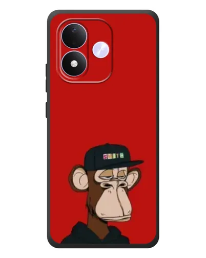 Чехол для Xiaomi Redmi Note 17 с картинкой «Bored Ape — красный фон»