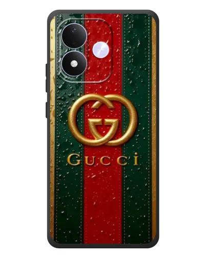 Чехол для Xiaomi Redmi Note 17 с картинкой «Gucci — фирменная полоса и золото» Чехол для Xiaomi Redmi Note 17 с картинкой «Gucci — фирменная полоса и золото»