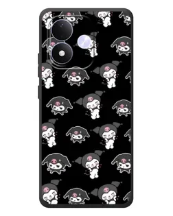 Чохол для Xiaomi Redmi Note 17 з картинкою «Чорний паттерн Kuromi»