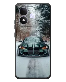 Чохол для Xiaomi Redmi Note 17 з картинкою «BMW у зимовому лісі»