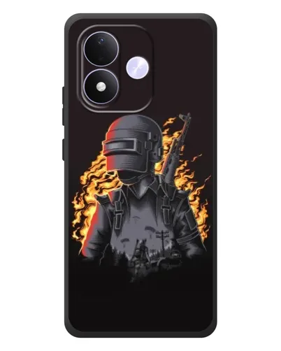 Чохол для Xiaomi Redmi Note 17 з картинкою «PUBG — вогняний силует»