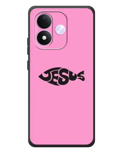 Чехол для Xiaomi Redmi Note 17 с картинкой «Розовый символ  Jesus»