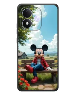 Чехол для Xiaomi Redmi Note 17 с картинкой «Микки на скамейке»