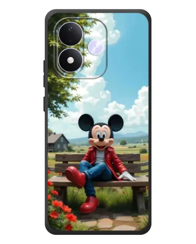 Чехол для Xiaomi Redmi Note 17 с картинкой «Микки на скамейке»