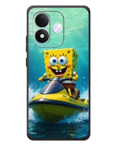 Чехол для Xiaomi Redmi Note 17 с картинкой «Спанч Боб на гидроцикле»