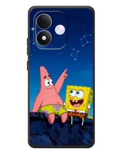 Чехол для Xiaomi Redmi Note 17 с картинкой «Губка Боб и Патрик ночью»