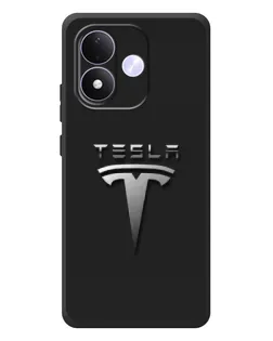 Чохол для Xiaomi Redmi Note 17 з картинкою «Сталевий логотип Tesla»