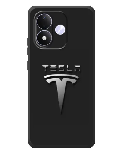 Чохол для Xiaomi Redmi Note 17 з картинкою «Сталевий логотип Tesla»