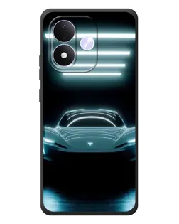 Чохол для Xiaomi Redmi Note 17 з картинкою «Tesla в неоні»