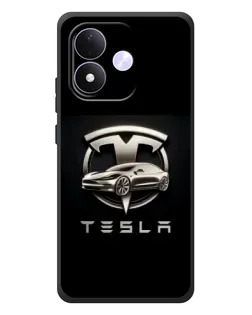 Чохол для Xiaomi Redmi Note 17 з картинкою «Tesla — срібне авто»