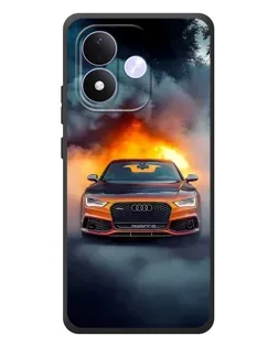 Чохол для Xiaomi Redmi Note 17 з картинкою «Audi у вогняному диму»