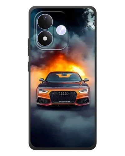 Чохол для Xiaomi Redmi Note 17 з картинкою «Audi у вогняному диму»