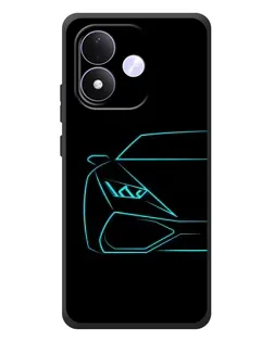 Чохол для Xiaomi Redmi Note 17 з картинкою «Блакитний силует Lamborghini»