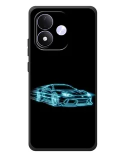 Чохол для Xiaomi Redmi Note 17 з картинкою «Неоновий контур Lamborghini»