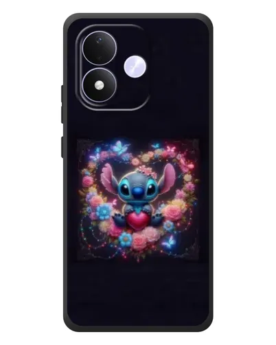 Чохол для Xiaomi Redmi Note 17 з картинкою «Stitch у квітах»